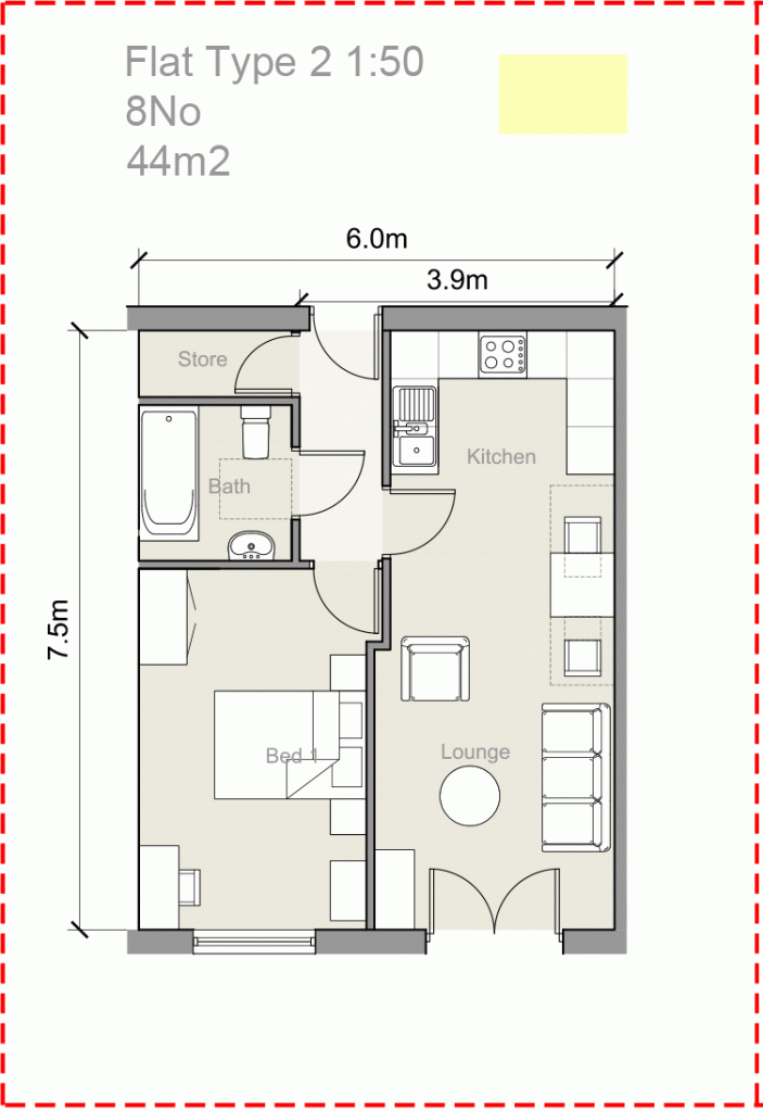 Floor plan of flat layout 2